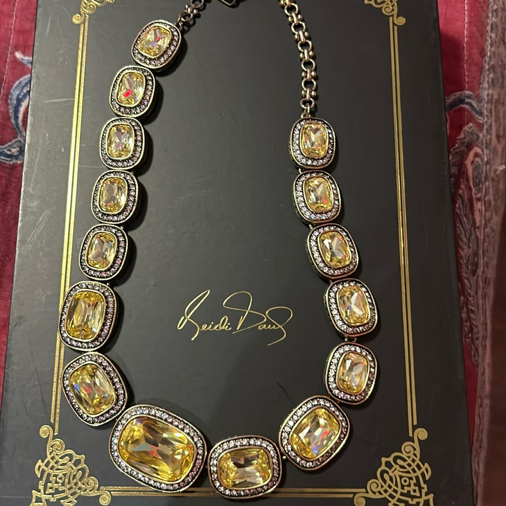 Heidi Daus Yellow Crystal Halo Necklace